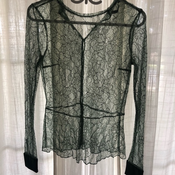 Green lace blouse Zara - Picture 2 of 6